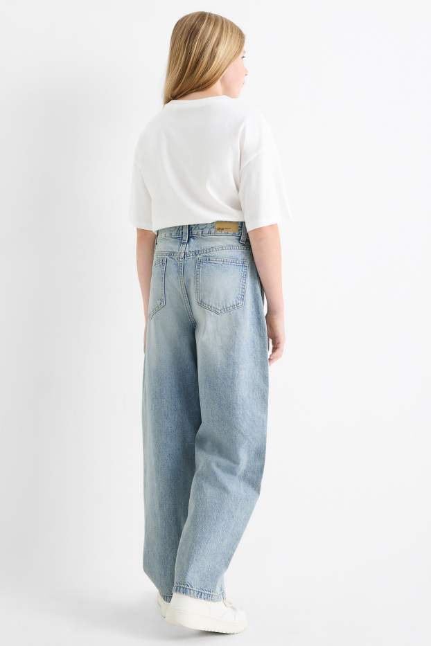 Kinder Mädchen - Balloon Jeans - helljeansblau