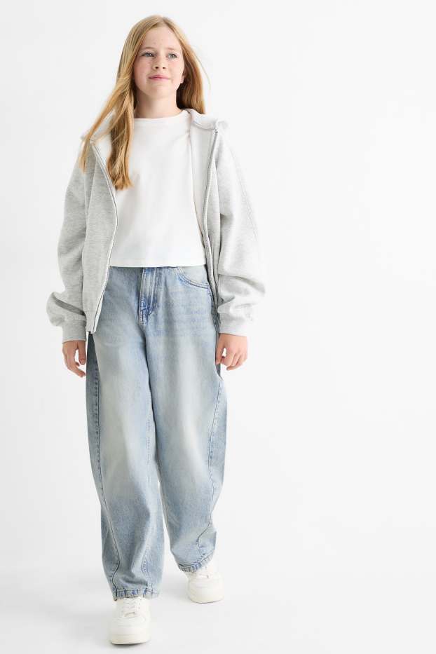 Kinder Mädchen - Balloon Jeans - helljeansblau