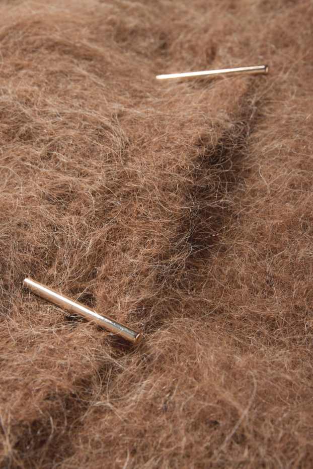 Mujer - Cárdigan - mezcla de alpaca - marrón