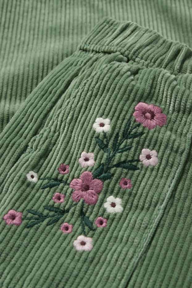 Niños: niñas - Flores - pantalón de pana - verde