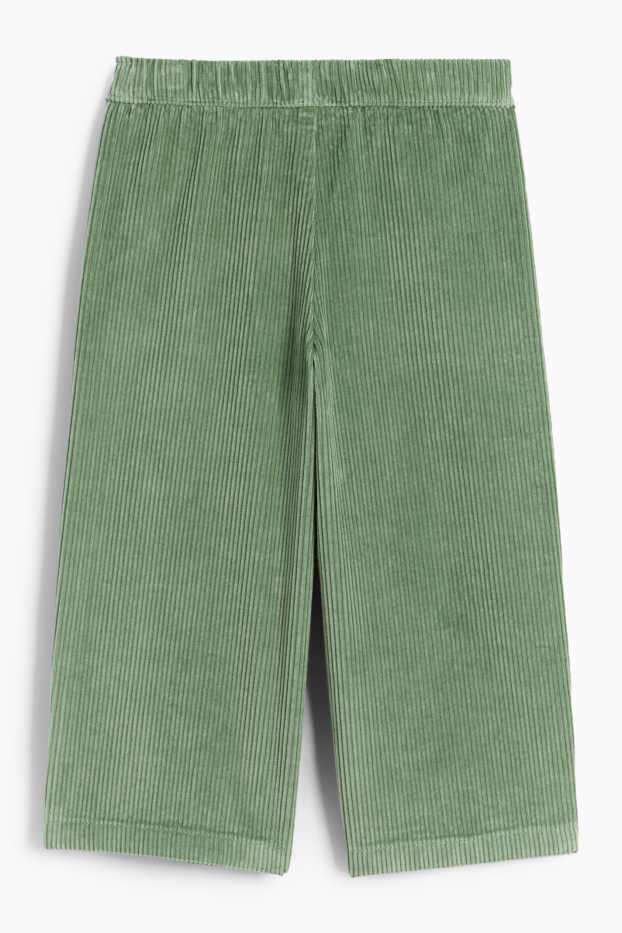 Niños: niñas - Flores - pantalón de pana - verde