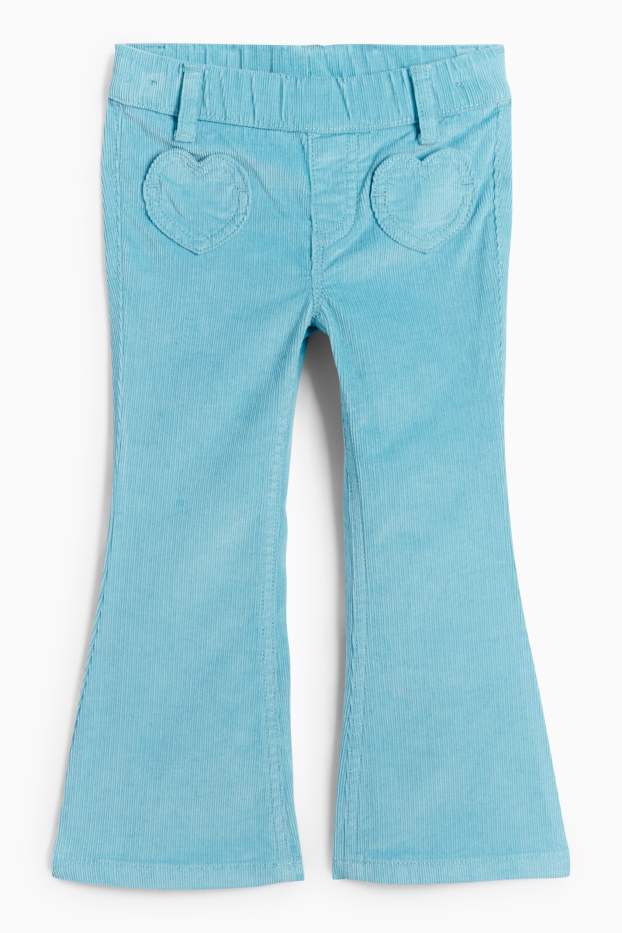 Kinder Mädchen - Herz - Cordhose - türkis
