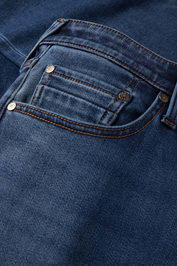 Men - Straight jeans - thermal jeans - LYCRA® - blue denim