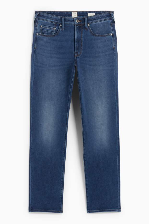 Men - Straight jeans - thermal jeans - LYCRA® - blue denim