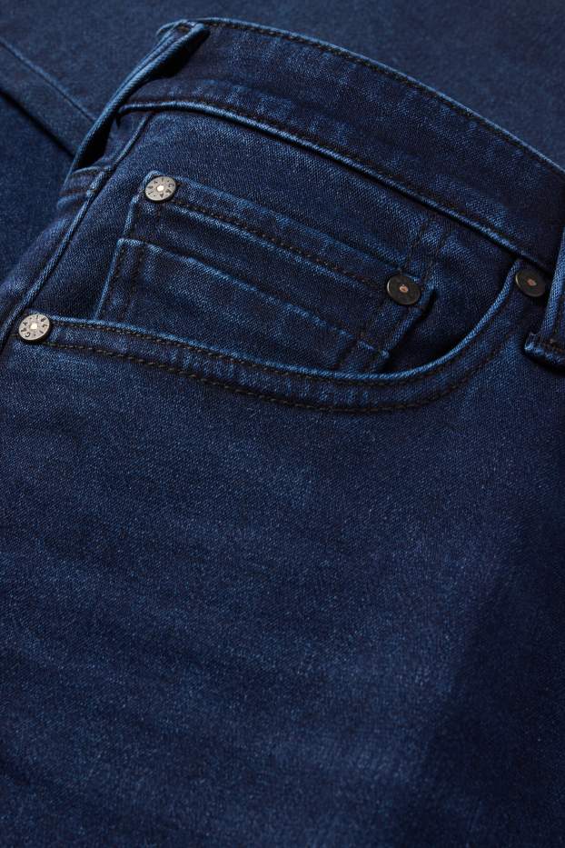 Pánské - Straight jeans - termo džíny - LYCRA® - džíny - tmavomodré