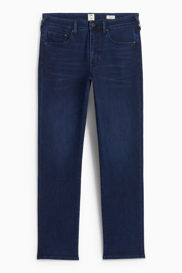 Pánské - Straight jeans - termo džíny - LYCRA® - džíny - tmavomodré