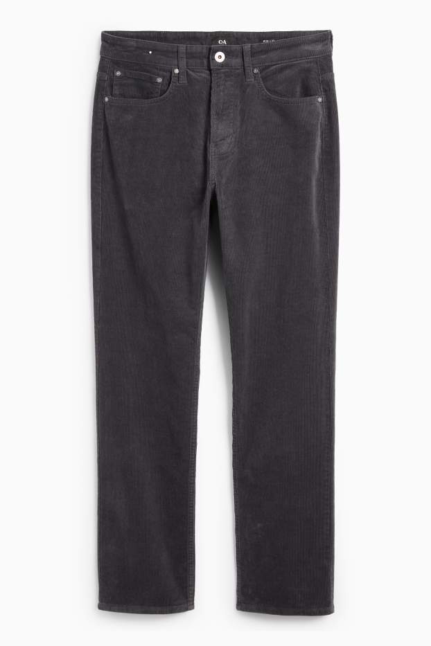 Herren - Cordhose - Regular Fit - dunkelgrau