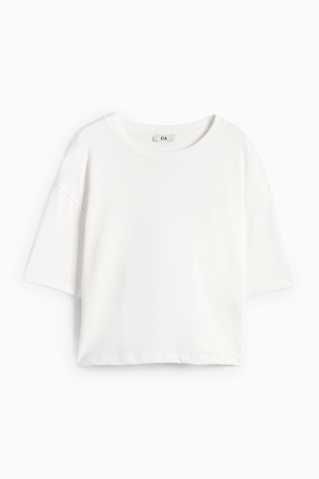 Dames - T-shirt - oversized - wit