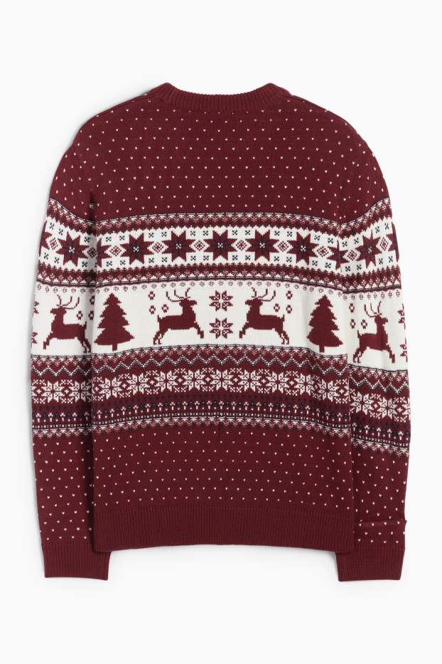 Herren - Weihnachtspullover - Rentier - dunkelblau-melange