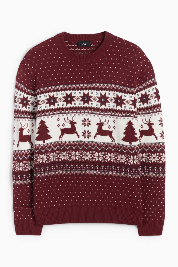 Herren - Weihnachtspullover - Rentier - dunkelblau-melange