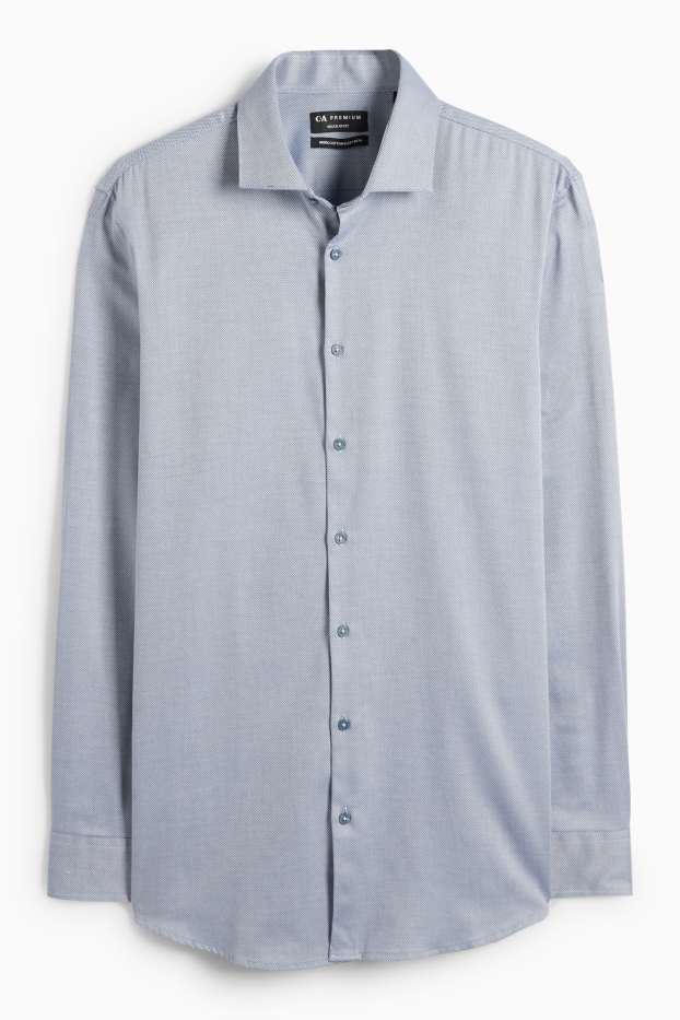 Hommes - Chemise de bureau - regular fit - col cutaway - facile à repasser - bleu clair