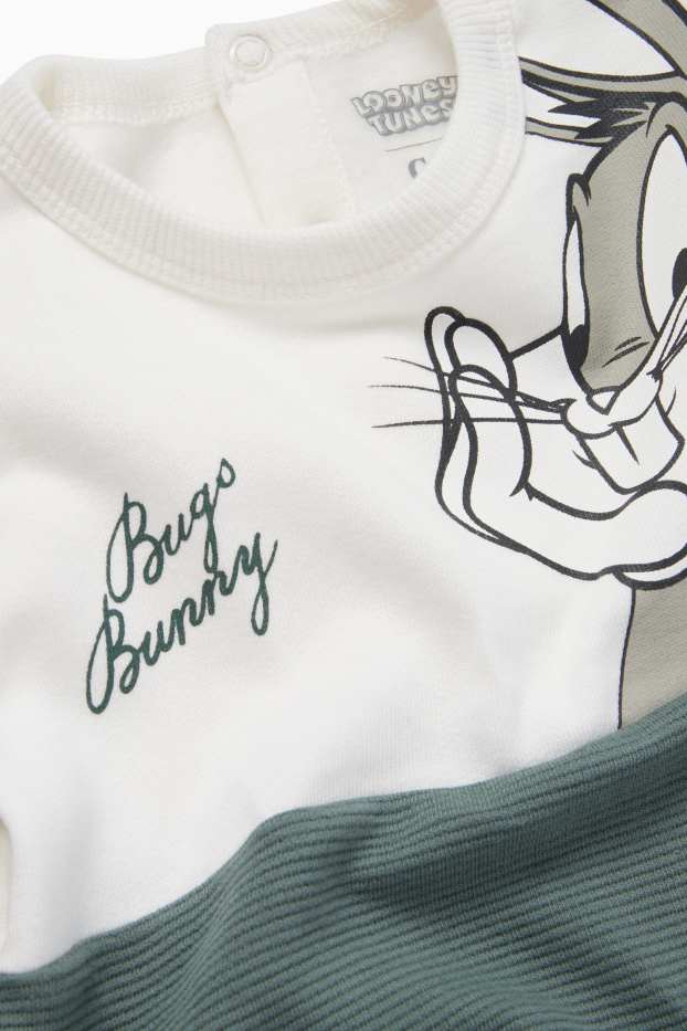 Bébés garçons - Bugs Bunny - sweat bébé - vert / blanc crème