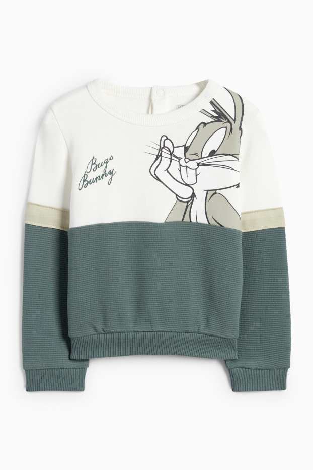 Bébés garçons - Bugs Bunny - sweat bébé - vert / blanc crème