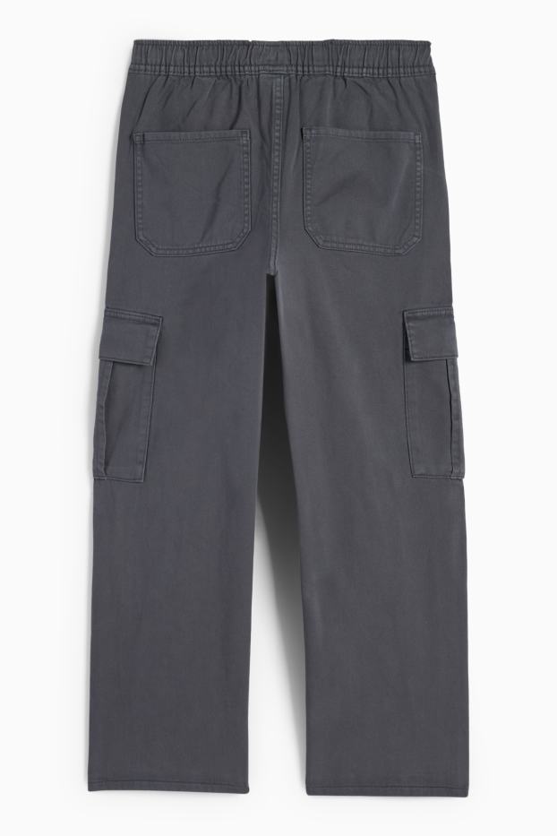 Kinder Jungen - Thermo-Cargohose - dunkelgrau