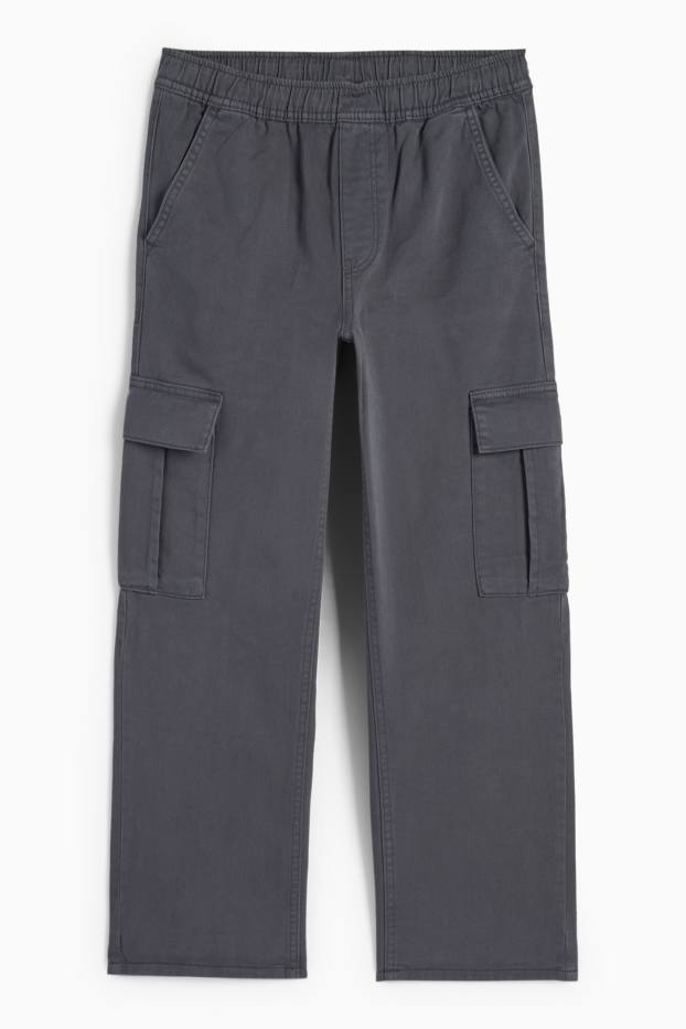 Kinder Jungen - Thermo-Cargohose - dunkelgrau