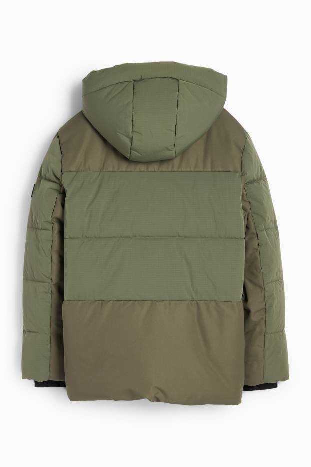Kinder Jungen - Steppjacke mit Kapuze - grün