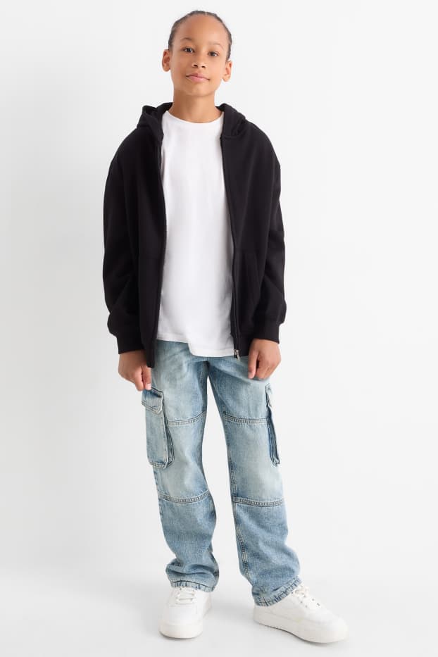 Kinderen: jongens - Cargojeans - thermojeans - jeanslichtblauw
