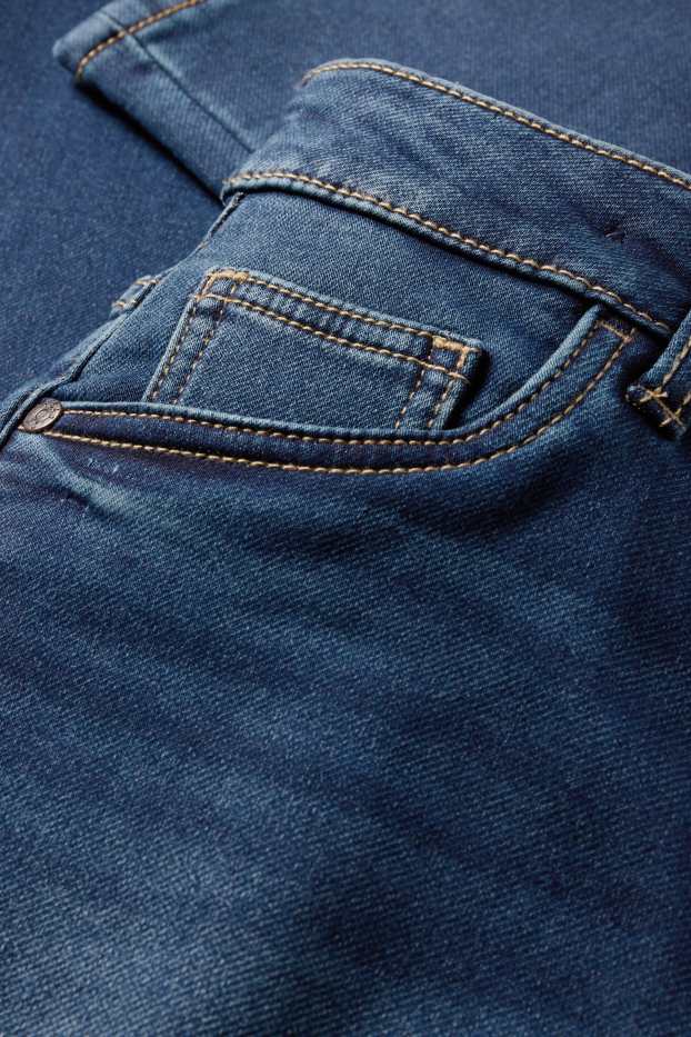 Kinderen: jongens - Straight jeans - thermojeans - jog denim - jeansdonkerblauw