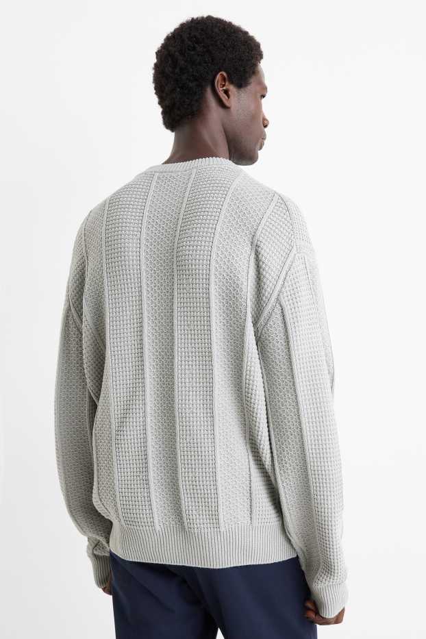 Herren - Pullover - strukturiert - hellblau