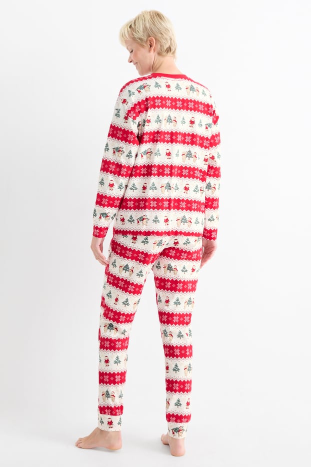 Mujer - Mini Me - pijama navideño para mujer - estampado - blanco / rojo