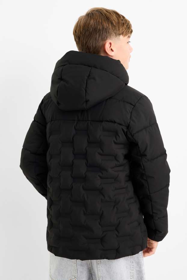 Niños - Chaqueta acolchada con capucha - negro