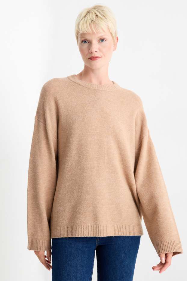 Damen - Pullover - beige