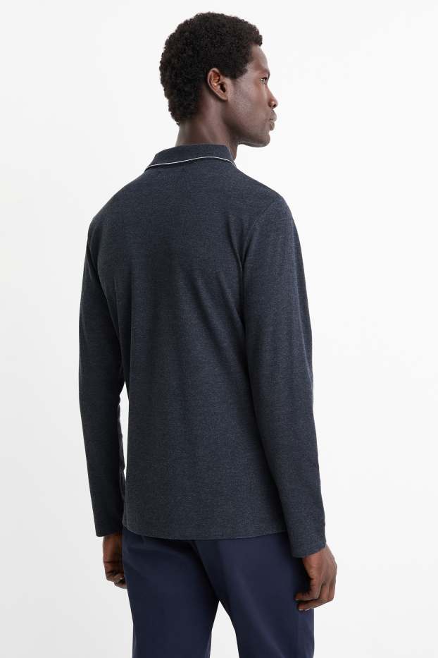 Heren - Poloshirt - slim fit - donkerblauw