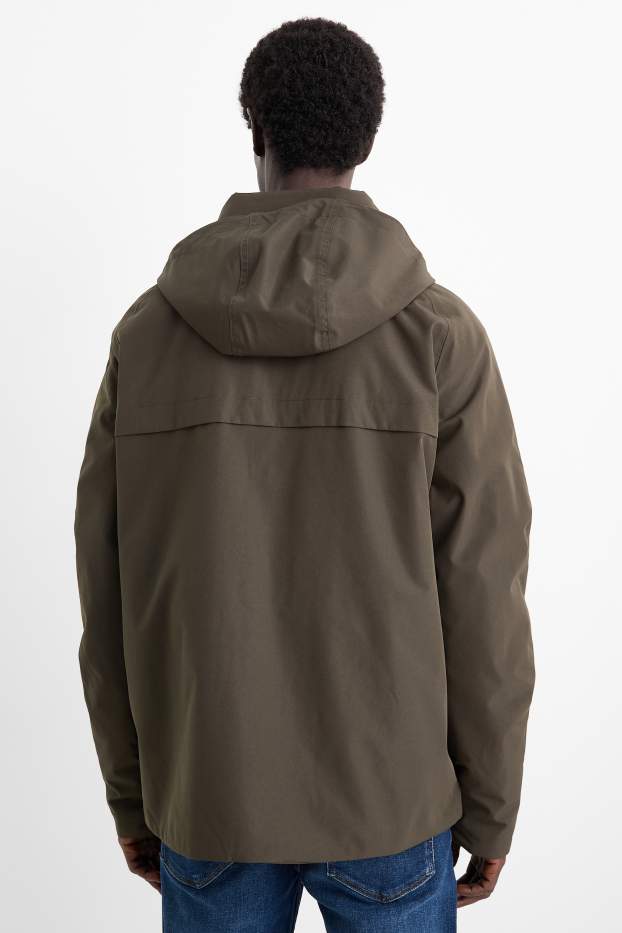 Hombre - Chaqueta con capucha - forrada - impermeable - caqui