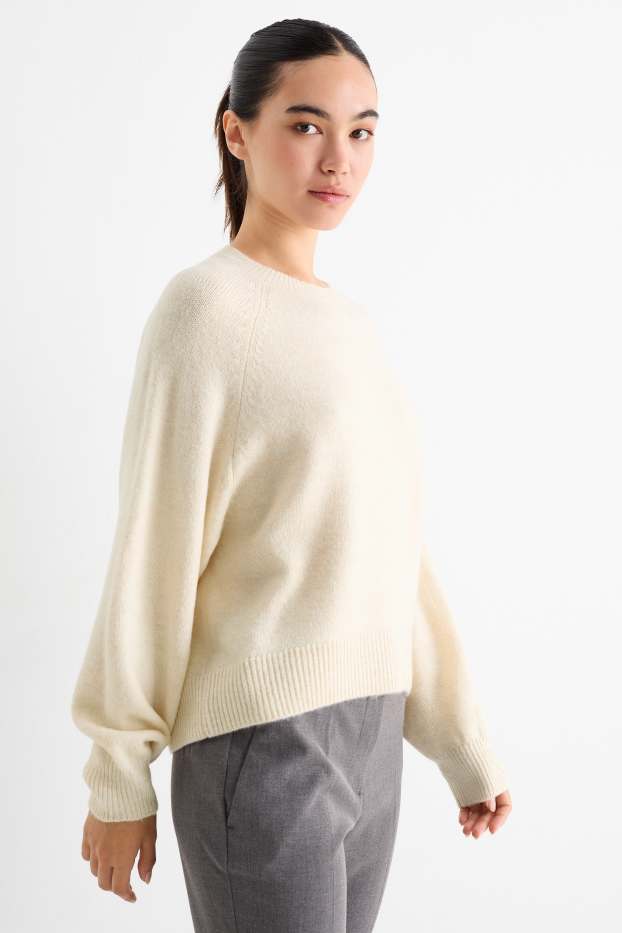 Damen - Pullover - cremeweiß