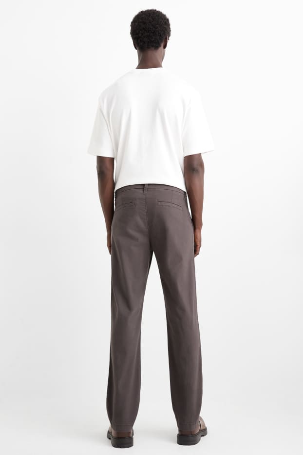 Pánské - Kalhoty chino - regular fit - tmavošedá