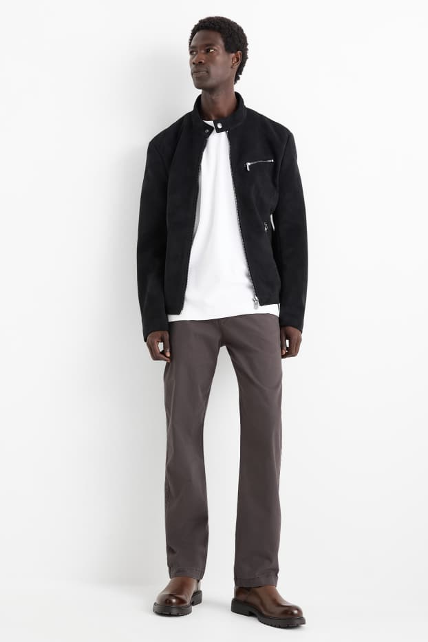 Pánské - Kalhoty chino - regular fit - tmavošedá