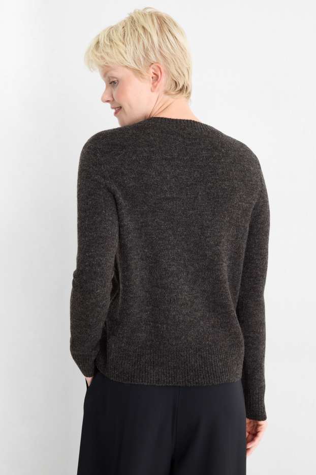 Damen - Feinstrick-Pullover - dunkelgrau