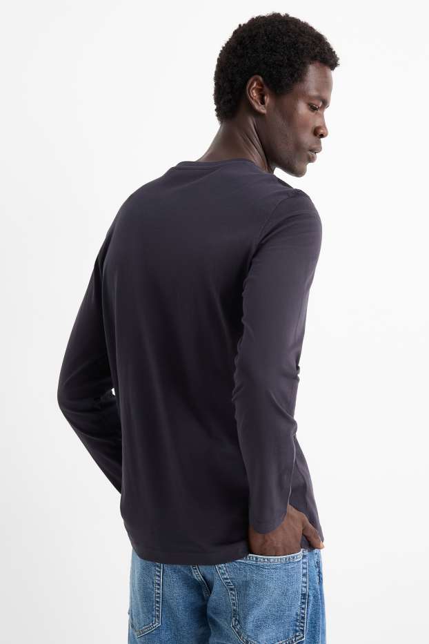 Herren - Langarmshirt - dunkelblau