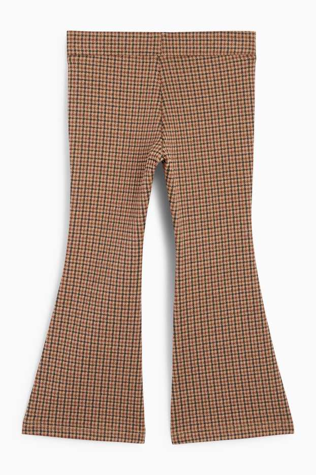 Kinderen: meisjes - Flared legging - geruit - bruin
