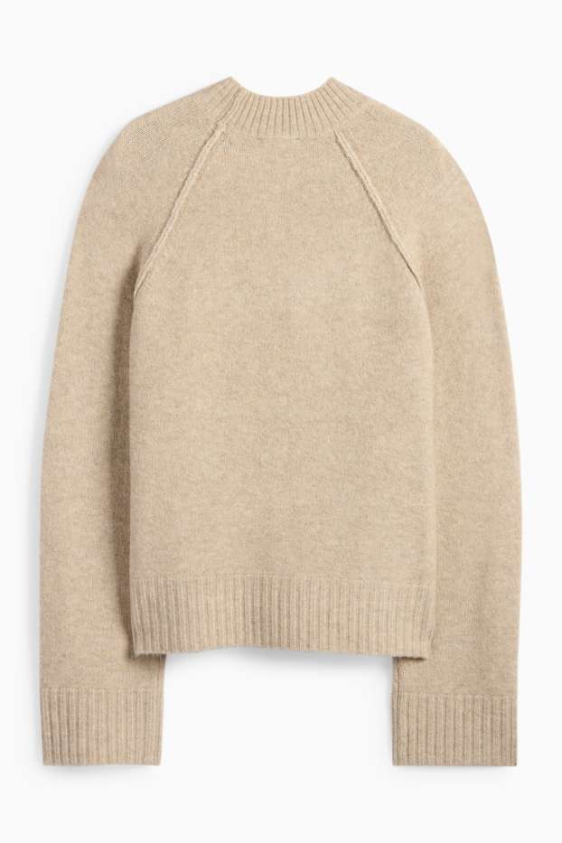 Damen - Pullover - hellbeige