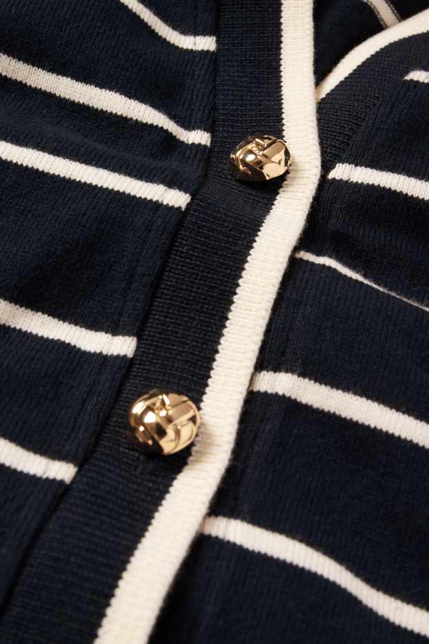 Women - Cardigan - striped - dark blue