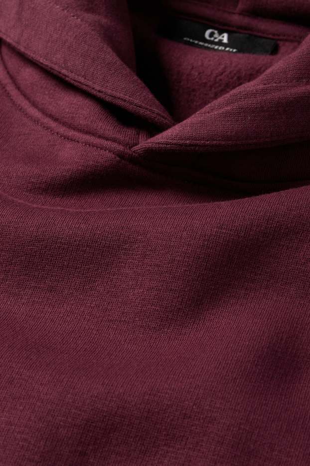 Hombre - Sudadera con capucha - burdeos