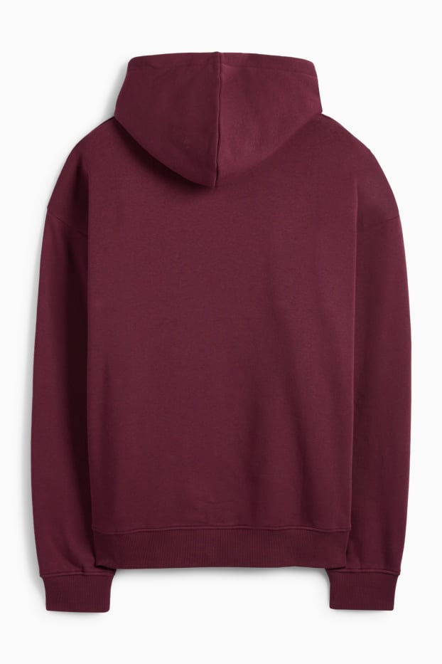 Hombre - Sudadera con capucha - burdeos