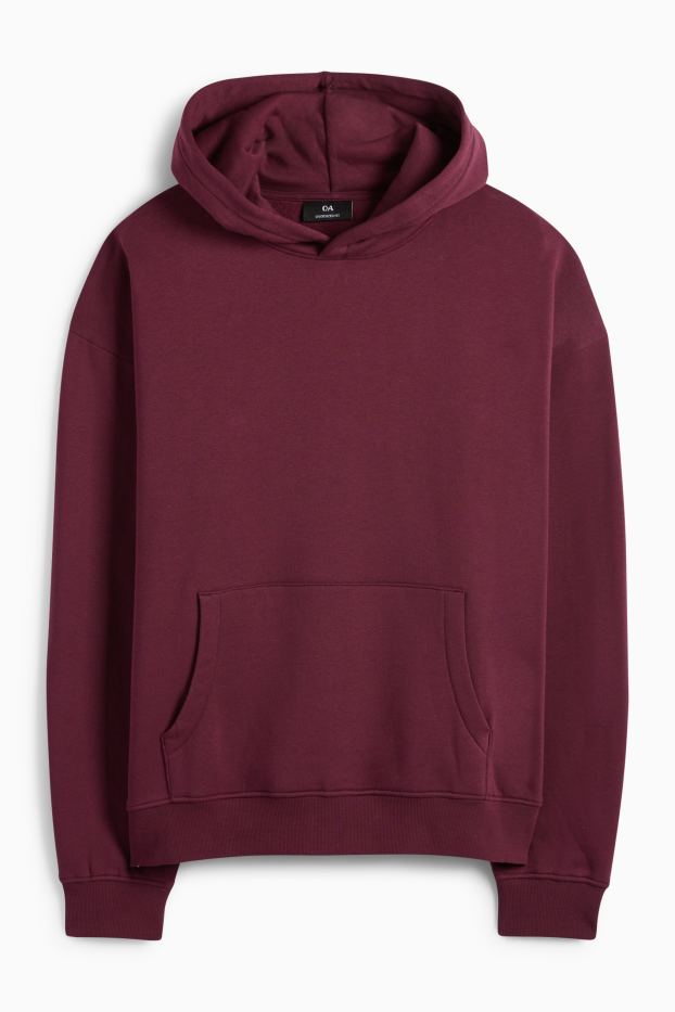 Hombre - Sudadera con capucha - burdeos
