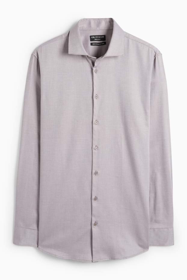 Herren - Businesshemd - Regular Fit - Cutaway - bügelleicht - taupe