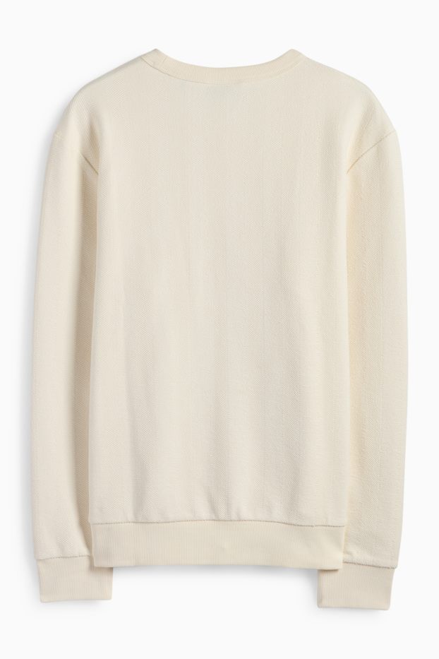 Men - Sweatshirt - textured - cremewhite