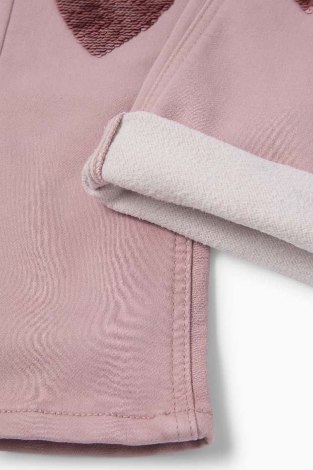 Enfants filles - Cœur - Flared Jeans - jeans chauds - rose