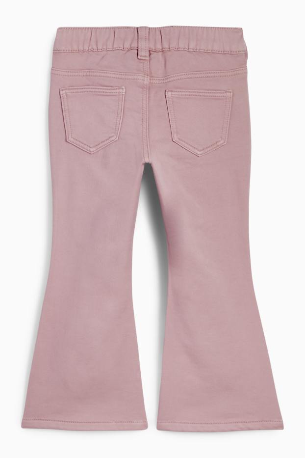 Enfants filles - Cœur - Flared Jeans - jeans chauds - rose