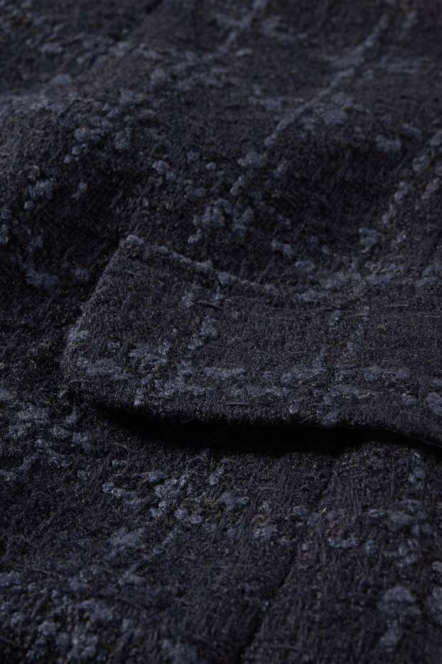 Dames - Bouclé rok - geruit - donkerblauw