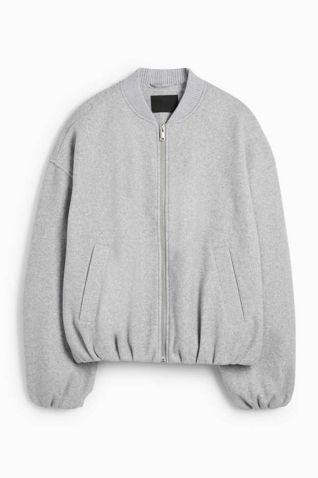 Femmes - Blouson aviateur - gris clair