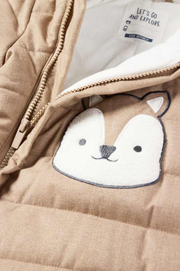 Baby Boys - Squirrel - baby snowsuit with hood - brown