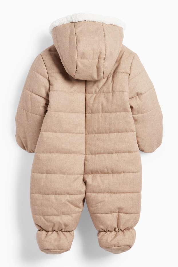 Baby Boys - Squirrel - baby snowsuit with hood - brown
