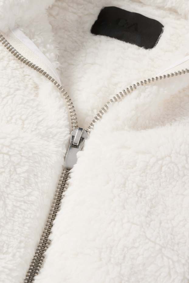 Damen - Teddy-Jacke - weiss