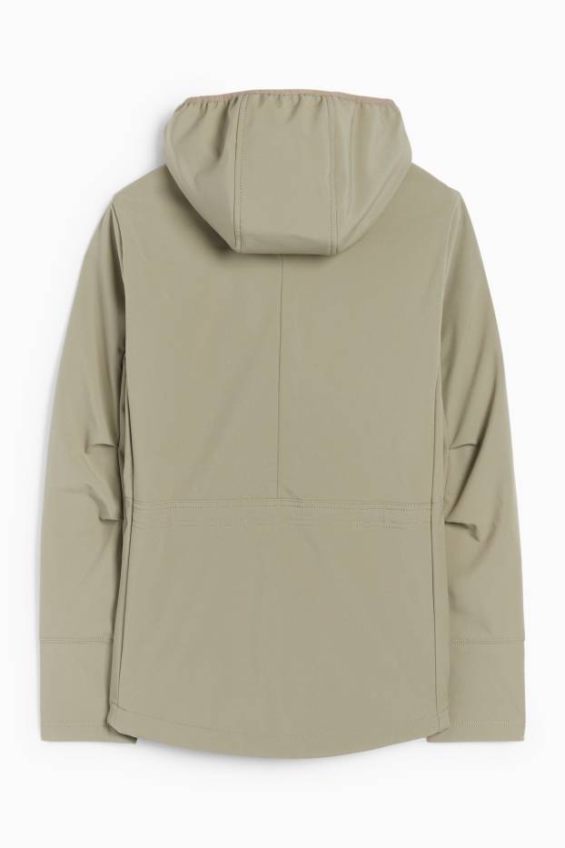 Women - Softshell jacket with hood - water-repellent - 4-Way Stretch - light green