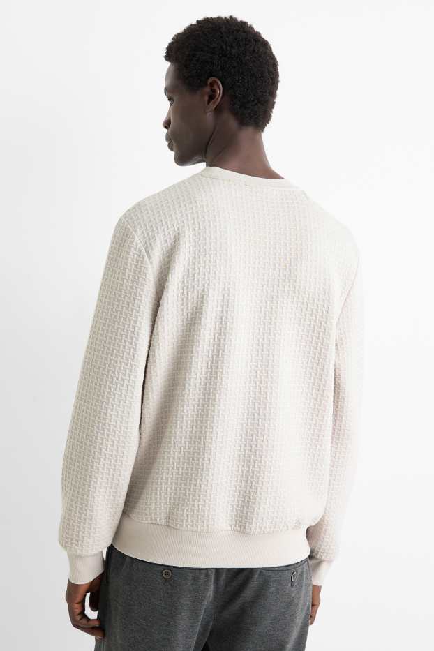 Men - Sweatshirt - textured - light gray